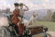 Julius LeBlanc Stewart Les Dames Goldsmith au bois de Boulogne en 1897 sur une voiturette oil